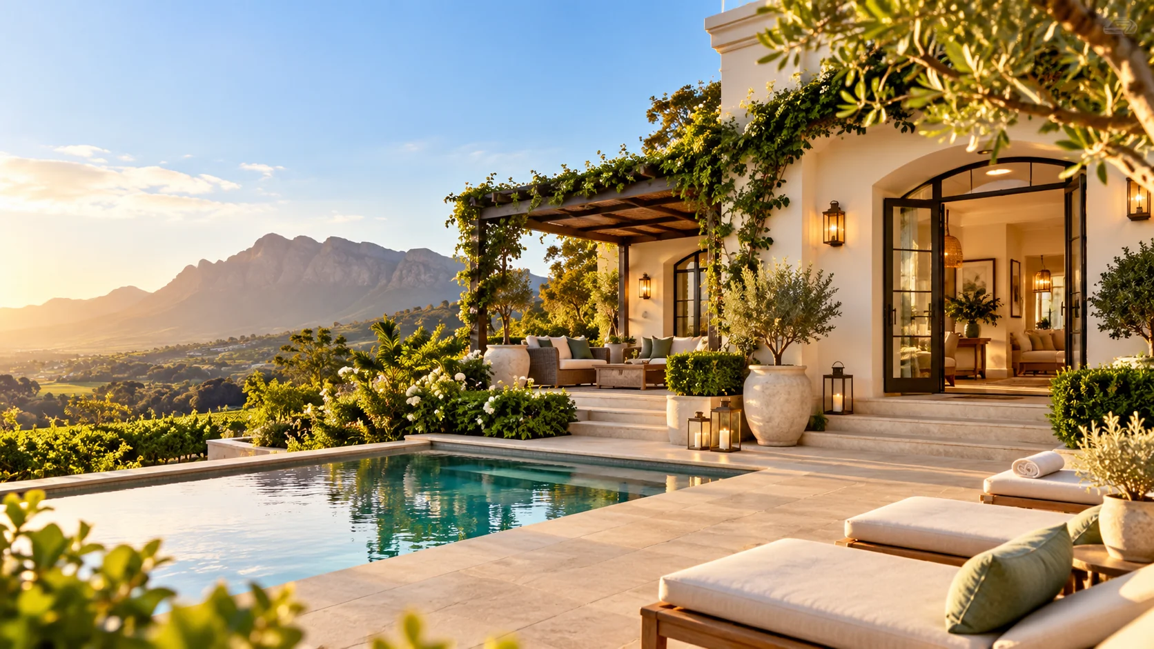 Elegant guest accommodation with outdoor pool